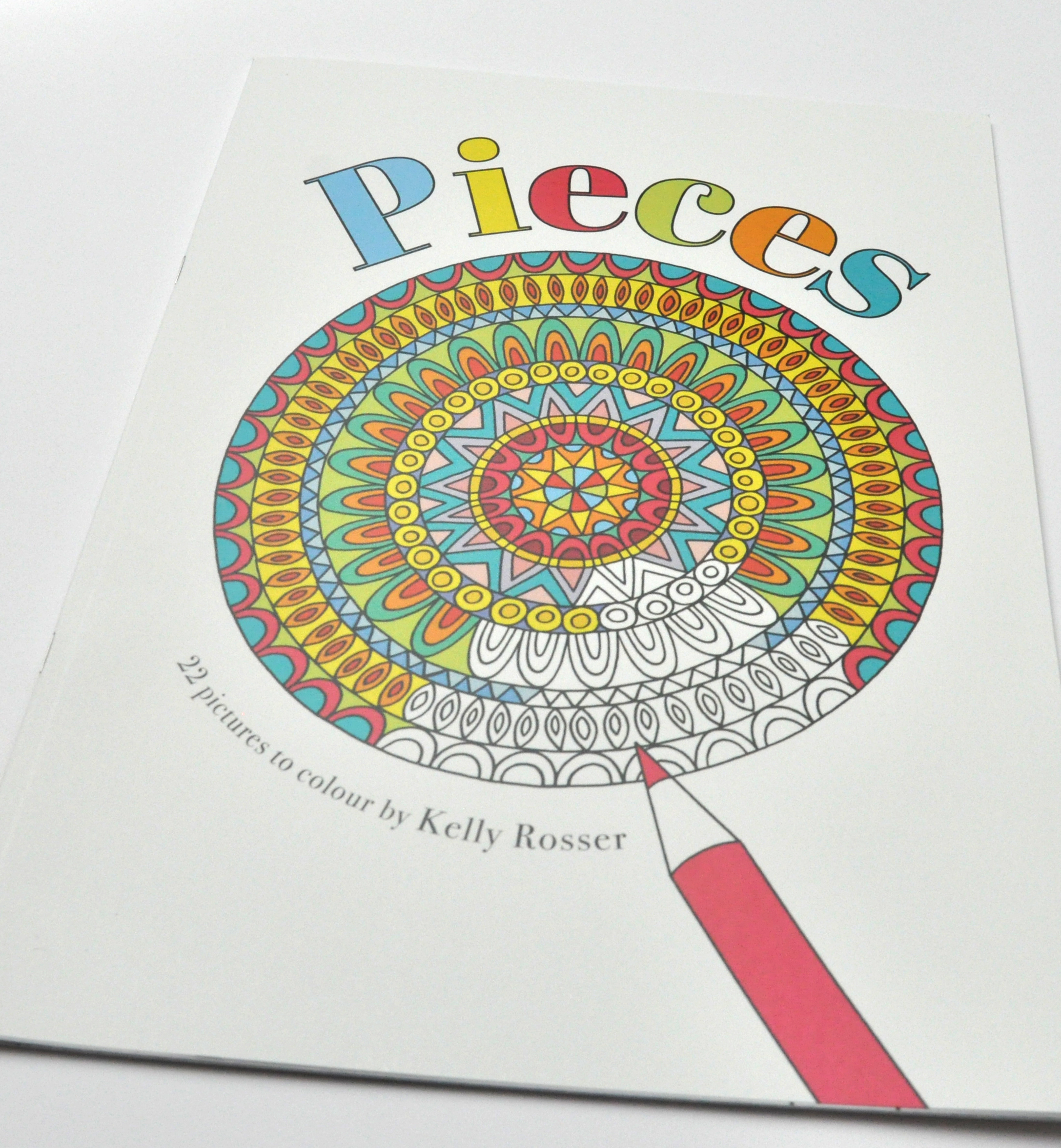 Download 'Pieces' Colouring Book with free p&p - 22 hand drawn designs by Kelly Rosser - Kelly Cuts Paper